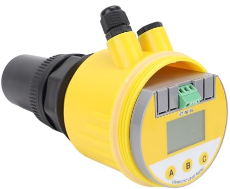 Garosa Compteur de Niveau à Ultrasons Capteur de Niveau de Liquide à Ultrasons Affichage LCD Numérique Plage 0-10 M Sortie 4-20 MA IP65 étanche à l'eau avec Boîtier ABS pour Le