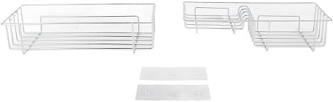 Buachois 2erSet Wandmontiertes Badezimmer Hängeregal, Eisen Wandregal Multifunktional für Toilettenarmaturen Handtücher Hygieneartikel Aufbewahrungsorganizer