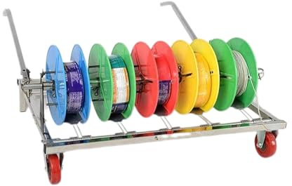 Drahtspulenständer Mit Rollen, Mehrfachspulen-Drahtspulenständer, 5/6 Ablagefächer, Edelstahlrahmen, Tragkraft 200 Kg, For Den Elektrofachhandel(60x82x35cm)