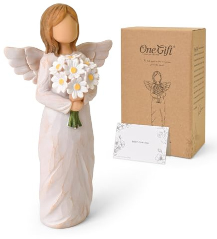 New Beginnings Gifts, Daisy Congratulations Gifts on Your New Job for Women | Graduation, Promotion, Retirement, Leaving Gift for Colleagues Women, Hand-Painted Daisy Decor Angel Figurines