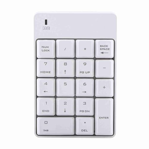 SALALIS Tastierino Numerico USB Wireless Connessione Comoda Mini Tastiera Digitale per PC Portatile Tastierino Numerico USB per Utenti di Notebook Entro 10 Metri (Bianca)