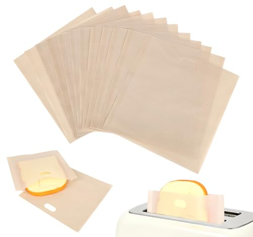 12 Sacchetti per Sandwich da Tostapane, Riutilizzabili e Antiaderenti Ideali per Toast al Formaggio Panini Wrap e Colazioni Mantengono il Cibo Pulito Senza Briciole