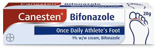 Canesten Bifonazole Once Daily Athlete’s Foot 1% w/w Cream | Effective Athlete’s Foot Treatment | Canesten's Most Convenient Treatment | Only 1 Application Per Day | Antifungal Cream | 20 g