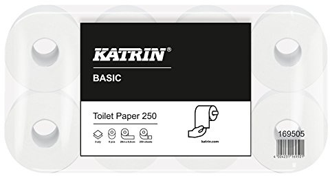 Katrin Basic 169505 Toilettenpapier Recycling 2-lagig Gutes, saugfähiges Papier für hohen Komfort