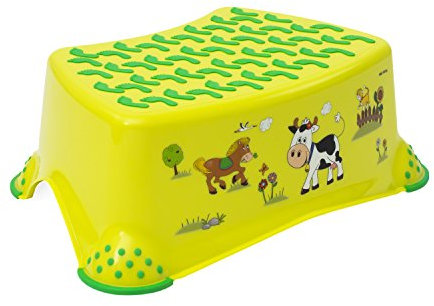 keeeper Funny Farm Tritthocker, Ab ca. 3 bis ca. 14 Jahre, Anti-Rutsch-Funktion, Tomek, Grün