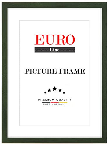 EUROLine Holz Bilderrahmen 47 x 41 cm Grün Gewischt mit Antireflex-Acrylglas für | Foto | Poster | Puzzle Rahmen