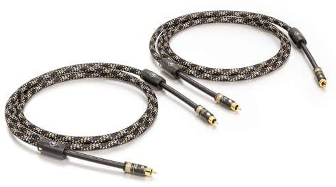VIABLUE NF-S1 Silver Quattro Cinchkabel * Analog/NF * Audiokabel * Pair * 1 Paar * 4-Fach Abschirmung * Verzinnte OFC Litzen * T6s Cinchstecker (RCA) * Ferritfilter * 300 cm * 3.0 m