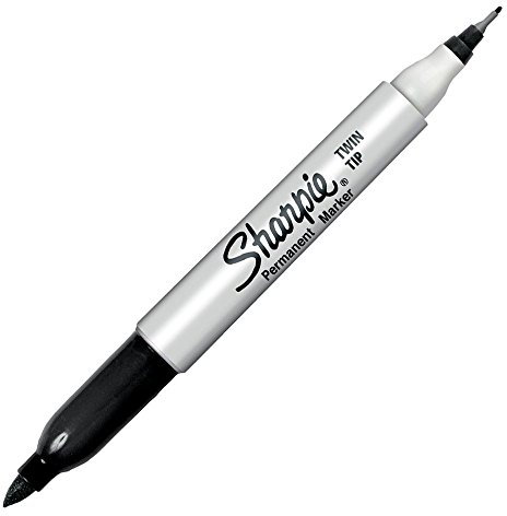Sharpie 2-in-1-Marker mit doppelter Spitze, ultrafeine/feine Spitze, Schwarz