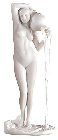 Design Toscano The Source, La Sorgente Greek Goddess Figurine Statue, Bonded Marble Polyresin, White, 28 cm