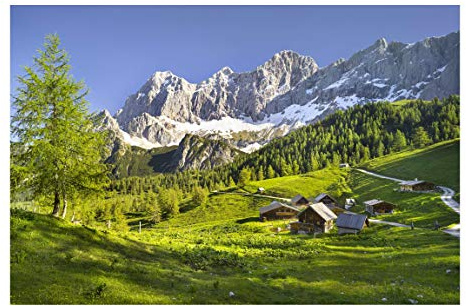 Bilderwelten Berge Fototapete Natur inkl. Kleister 384x255cm - Vliestapete Made in Germany - Tapete Berge Schlafzimmer - Steiermark Fototapete Natur Landschaft - Wandtapete Wohnzimmer Flur T_2378