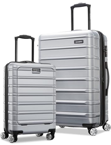 Samsonite Omni 2 Hartschalengepäck mit drehbaren Rollen, Unisex, erweiterbar, Arctic Silver, 2-Piece Set (Carry-on PRO/Medium), Omni 2 Hardside Erweiterbares Gepäck mit Spinnrollen