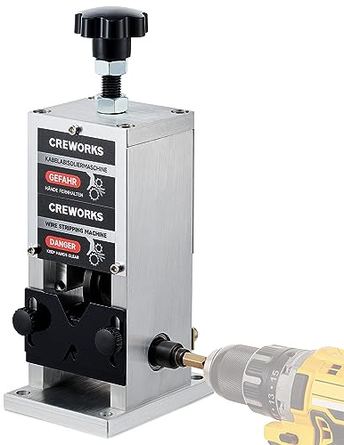 CREWORKS Manual Wire Stripper Machine, 0.06-1 Wire Stripping Machine, Wire Stripping Tool for 1.5-25mm Scrap Wire, Drill Powered Cable Stripper for DIY Cable, Copper Wire Stripper for Leftover Cable