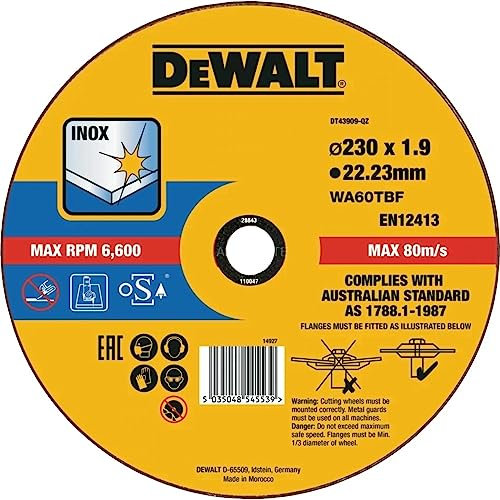 DeWalt DT43909-QZ Disque à Tronçonner, Jaune