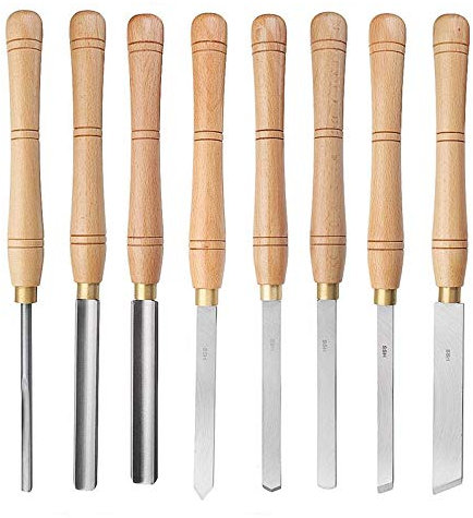 8 Stück/Set Drechselmesser Set HSS-Drechselbank Werkzeuge Holzbearbeitungsdrehmeißel,Drechsel-Werkzeuge,Schrägschneidemeißel Werkzeug