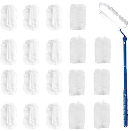 JINYUDOME Disposable Dusters With 1 Long Handle + 20 Duster Refills,Pledge Fluffy Duster Refills,flash duster dust magnet refills.