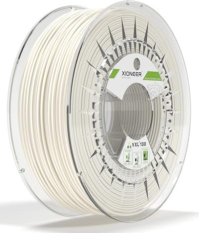 Xioneer 3D Drucker Filament - ​​VXL 130 Lösliches Stützmaterial 1,75mm - Besser als PVA, BVOH - Starke Haftung auf PEEK, PC, PA und mehr - Verstopfungsfreies Drucken, Einfach zu Lagern - 1000g Spule