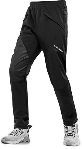 ROCKBROS Pantaloni Ciclismo Invernali Termici, Pantaloni Lunghi Sportivi Inverno, per Sport Outdoore Escursionismo Running, Traspiranti Regolabili, Uomo Donna