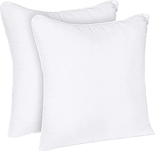 Oliver Bedding Hypoallergenic Premium cushion inserts 2 pack, Hollowfibre Stuffed Square Cushion Pillows for Sofa and Bed, Comfortable Anti Allergenic Pad Stuffer Insert Square Pillow (18 x 18)
