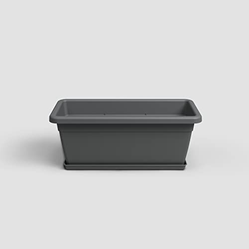 Artevasi Venezia Vaso XL con SOTTOVASO Rettangolare 100CM Antracite