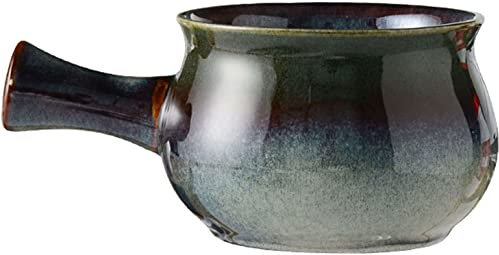 Ciotola for cereali, scodella for zuppa, scodella for il tè, ciotole for la colazione in ceramica o piatto rettangolare, ciotola for zuppa di cipolla da 20 once con manico in porcellana for zuppa di c