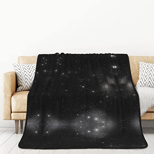 TORONG Doppelseitige, schwarze und weiße Galaxie-Überwurfdecke für Couch, Auto, Bett, Nickerchen, warme und bequeme Decke, 152,4 x 203,2 cm
