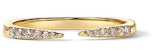 PAVOI 18K Yellow Gold Plated Open Eternity Ring | Cubic Zirconia Stacking Bands for Women | Dainty Stackable Rings for Women | Size 7