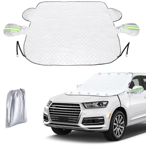 Car Windscreen Cover, 165 * 126cm Magnetic Foldable Windscreen Covers Frost for Ice and Snow Reflective Side Wing Mirrors Car Windscreen Cover For Winter, Cars, SUV, Van