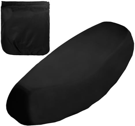 Universal Motorrad Sitzabdeckung, Bequeme Roller-Sitzbezüge, Sonnenschutz Motorrad Sitzbezug Schwarz, Wasserdichter Elastische Polyester-Sitzbezug für Motorräder und Elektrofahrzeug Schutz (2XL)