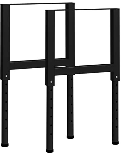 Tischzubehör-Verstellbare Werkbank-Gestell 2 Stück Metall 55x(69-95,5) cm Schwarz-Möbel