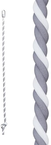 JEFLEX - Klettertau für Kinder - Robustes Outdoor-Seil für Spielplatz, Garten & Kinderzimmer/Kinder Kletterseil fördert Fitness & Geschicklichkeit/belastbar bis 65 kg, einfache Montage (weiß/grau)