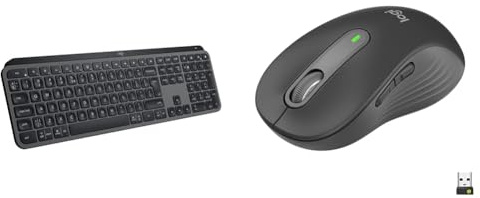 Logitech MX Keys S, Tastiera Wireless, Profilo Basso, Tasti Programmabili, Retroilluminazione & Signature M650 L Mouse wireless - Per mani grandi, Durata Batteria 2 anni, Clic Silenziosi