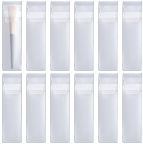 GORGECRAFT 15 Stück Eva-Make-Up-Pinsel-Schutzhülle Kosmetik-Make-Up-Pinsel-Stiftformer Organizer Tragbare Tasche Aufbewahrung Für Frauen Und Damen Reisehandtasche Zubehör Weiß 17.1x5.5 cm