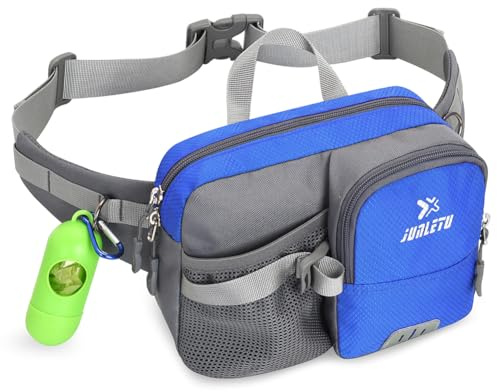 ARVALOLET Retractable Dog Jogging Leash with Adjustable Waist Belt, Water Bottle Slot & Reflective Design