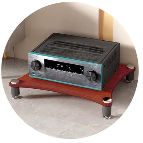 HiFi-Audioschrank, 1/2/3/4-lagiger HiFi-Ständer, Plattenspieler, MDF-Ständer, Audio-Rack, Heimkino, Konferenzraum-Geräteschrank (Farbe: Braun, Größe: 60 * 48 * 10 cm (1 Ebene))