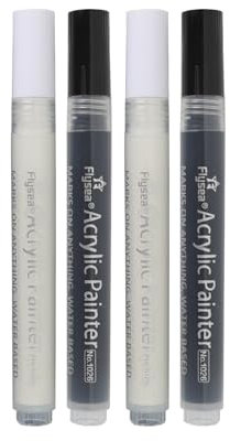 JIAHG 4PCS Water-Based Acrylic Paint Marker Pens DIY Art Painting Drawing Writing Pen Artistic Graffiti Pen for Mugs Canvas Plastic Ceramic Wood Glass Stone
