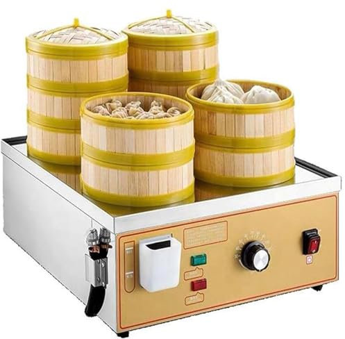 FJYAWEN Two/Four/Six Holes Steamed Bread Maker, Commercial Electric Steamed Vegetable Machine, U-Shaped Stainless Steel Tube, Heating, Dry Roasting Alarm,B