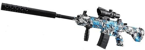 Electric Gel Ball Blaster M416, Automatic Splatter Ball Blaster with Goggles & 20000 Ammo, Soft Bullet Blaster Toy Gun for Outdoor Shooting Team Game for Adults and Kid (Camo Blue)