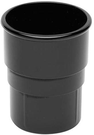 68mm Downpipe Connector for Rainwater – 2 Pack | 68mm Round Guttering Pipes and Fittings | Plastic Drain Pipe Gutters Drainage (Pipe Socket) (Black)