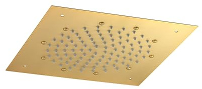 Pollini Acqua Design - Soffione da Incasso a soffitto 30 x 30 cm in Colore Oro Spazzolato Marte SD4960303OS - RUB12268 - Oro Spazzolato