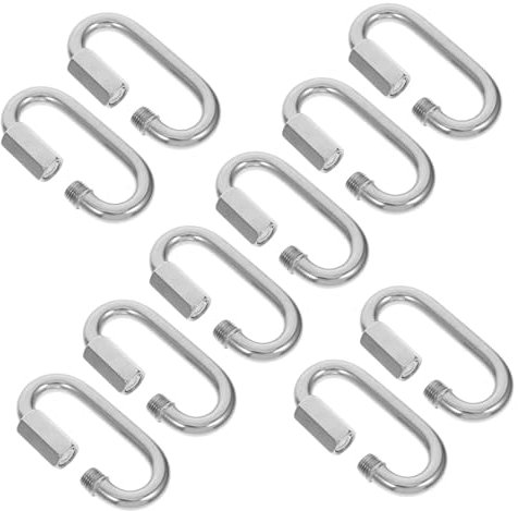 HOMOCONO 10pcs Quick Link Chain Connectors Heavy Duty d Shape Locking Carabiner for Industrial Rope