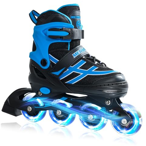 METROLLER Inline Skates for Girls Boys Ages 5-8 8-12 Adjustable Illuminating Wheels Inline Roller Skates for Youth Kids Outdoor Blades