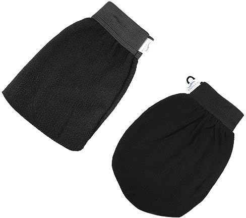 Beavorty 2piezas Guantes Exfoliante Coreano Guantes Para Scrub Toallas De Baño Para Baño y Hogar Negros