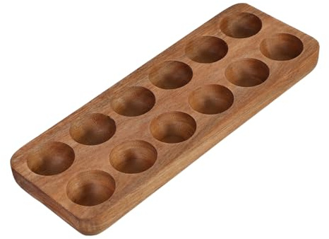 LIGIGWASH Cassetta Portauova in Legno per Frigorifero e Cucina, Organizer 12 Fori Superficie Liscia Antischeggia, Design Minimalista