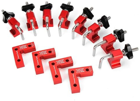 HAUTFENM Juego de 4 Mini Abrazaderas de posicionamiento en ángulo Recto para carpintería, escuadra de Carpintero de precisión de 90 Grados