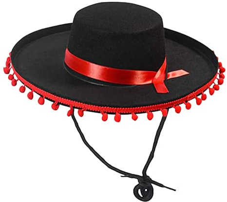 Generisch Sombrero Hüte - Filz-Sombrero Für Partys & Veranstaltungen | Großkrempiger Karnevalshut für Flamenco-Kostüme mit Accessoires zu Geburtstagen, Halloween & Festveranstaltungen