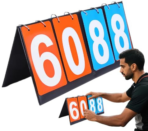 Generisch Score Keeper, Multi-Function Match Scoreboard, Manual Display, 36cm Four-Digit Sports Counter, Table Tennis, Golf, Pool, Darts, Game Night Use Device Consistent Performance