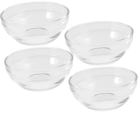 MOKKHNB 4 Pièces Lot de Mini Bols Verre Empilables Petits Récipients Transparent pour Sauces Condiments pour Cuisine Service