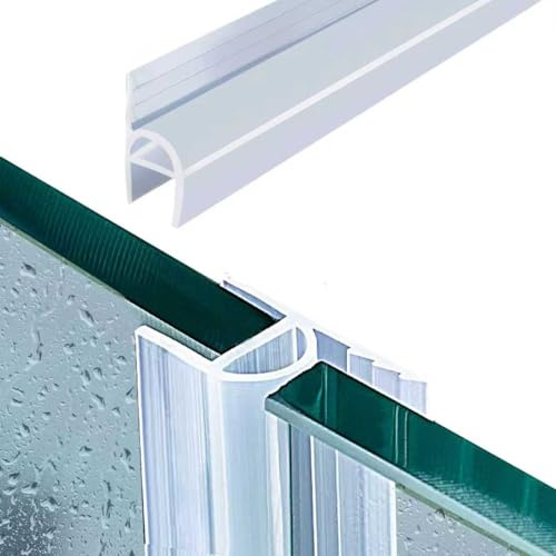 Shower Glass Door Seal, 120 Inch Silicone Soft Shower Door Bottom Seal for 3/8(10mm) Thick Glass Door, Stopping Water Leaks (Arch)