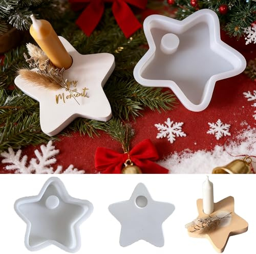 Stern Silikonformen für Kerzenhalter,Stabkerzenhalter Silikonform,Silikonform kerzenhalter,DIY Silikon kerzenformen SterneRund,Silikon Gießform kerzenhalter,Stabkerzenhalter Form für Weihnachten