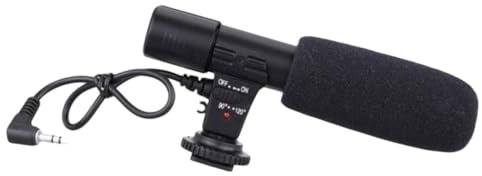 DIYEAH 1pezzi Microfono Per Fotocamera Dslr Esterno Per Registrazione Video Interviste Chiare Compatibile Smartphone Tablet Montaggio Slitta Vite Audio Ad Alta Fedeltà